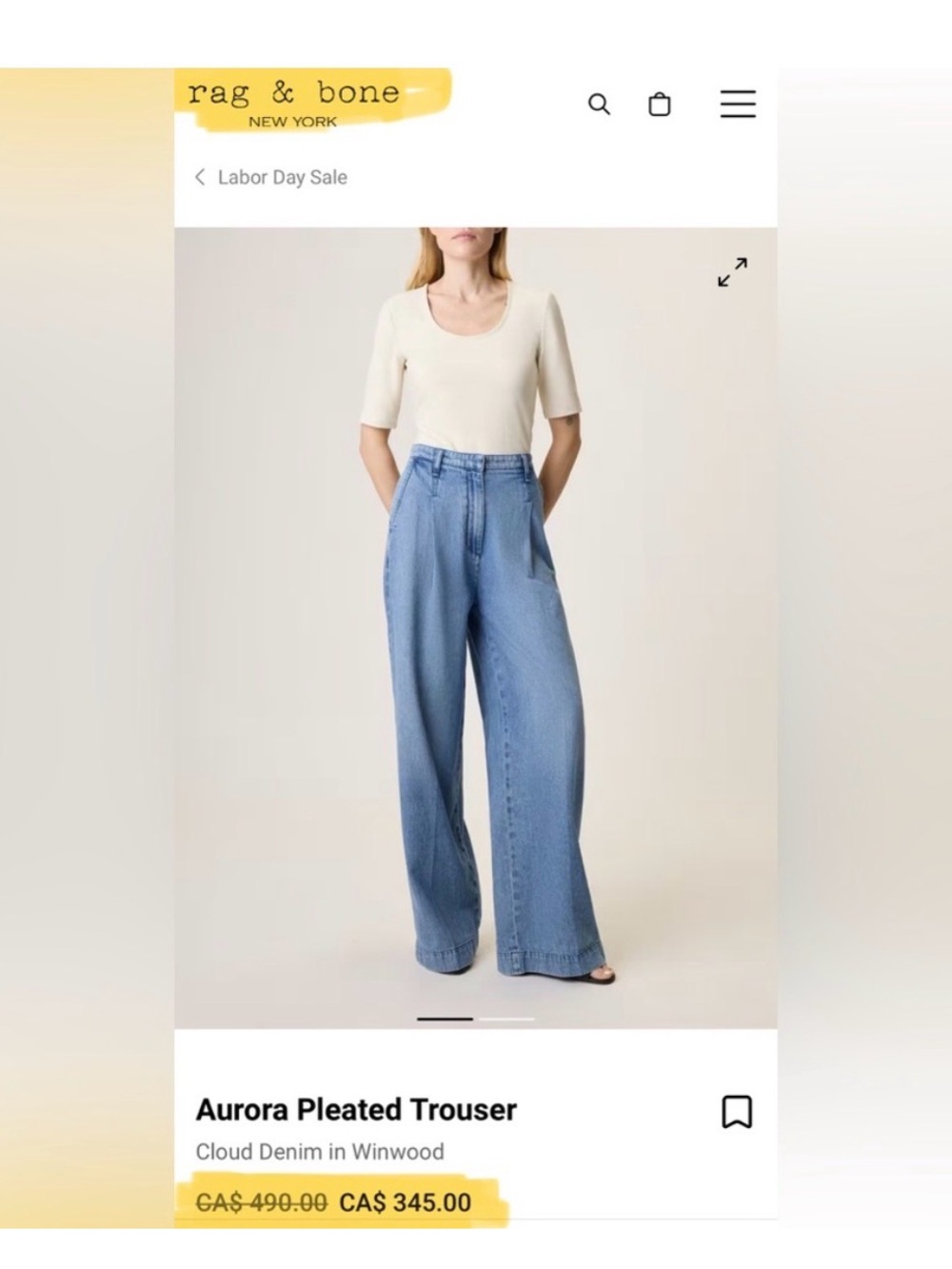 Rag & Bone Aurora Pleated Trouser - Picture 4 of 12